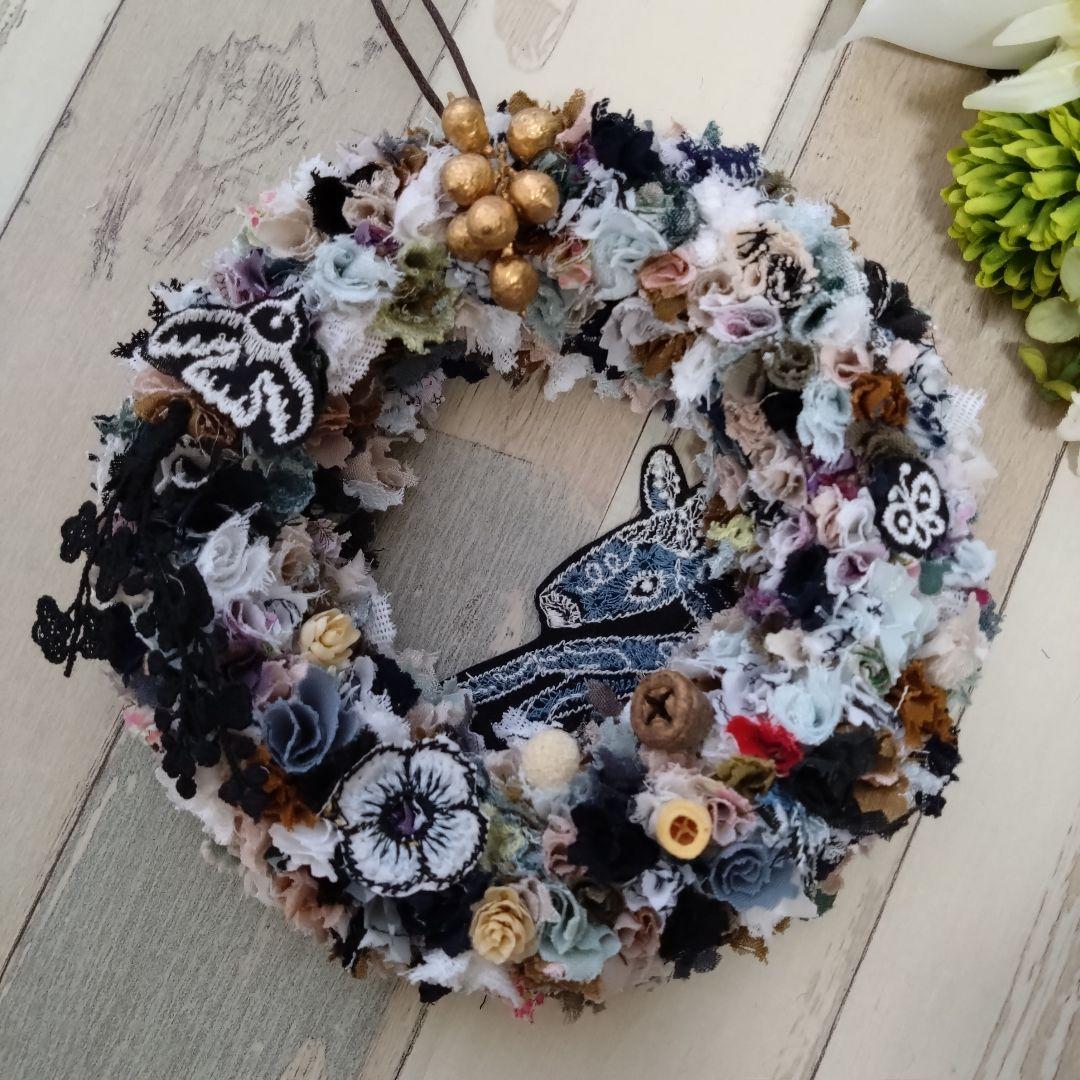 【ミナペルホネン】ハンドメイド　クリスマスリース　一期一会