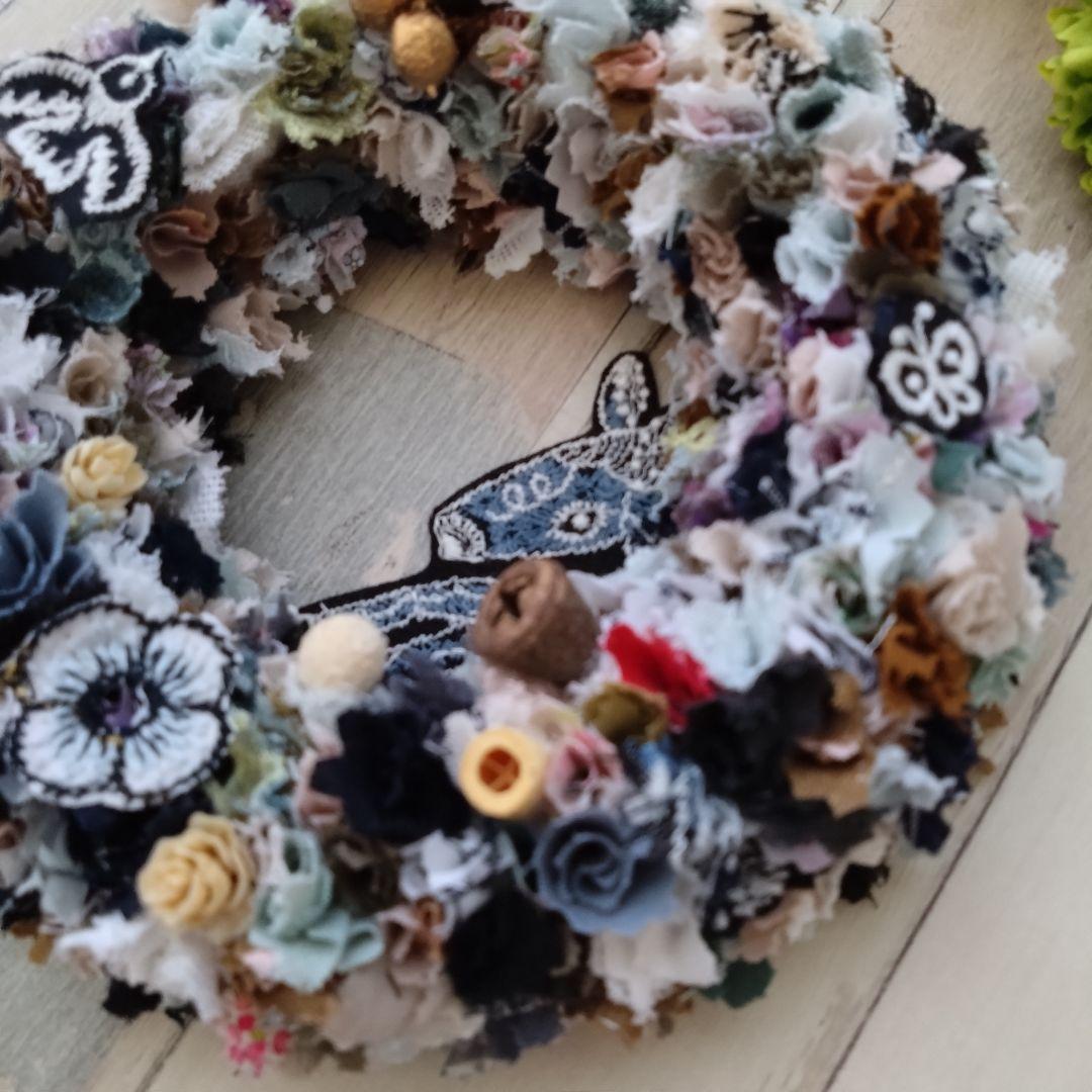 【ミナペルホネン】ハンドメイド　クリスマスリース　一期一会