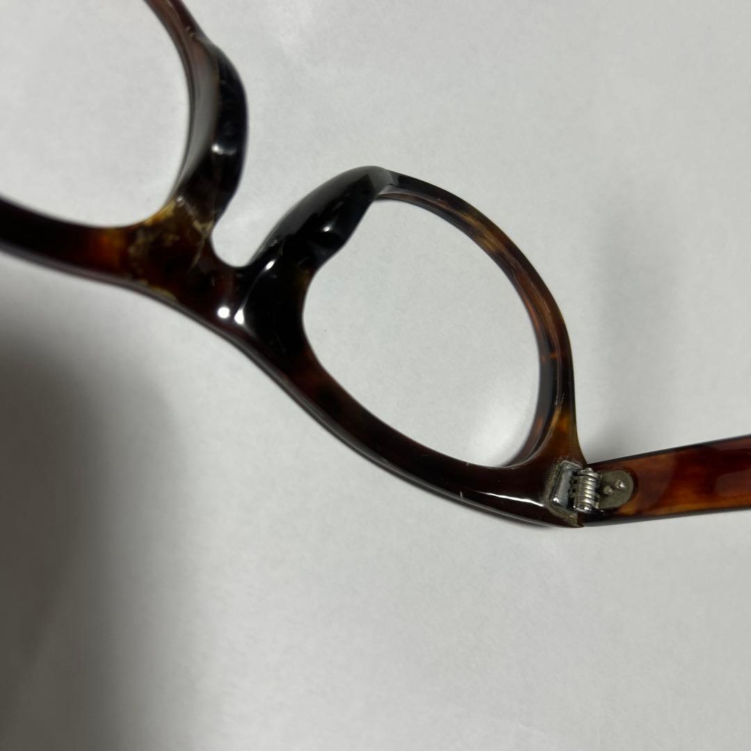 本鼈甲　ブラウン系 四角形フレームメガネ