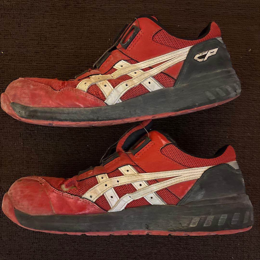 ASICS 安全靴 レッド 26センチ