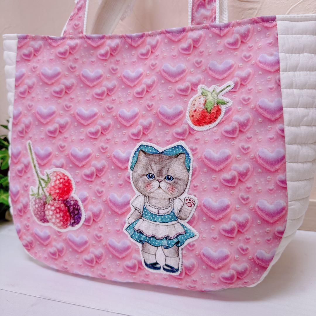 ゆ*ら様 コヤンイサムチョン♡着ぐるみオッドアイにゃんのラウンドトートバッグ！ヌ