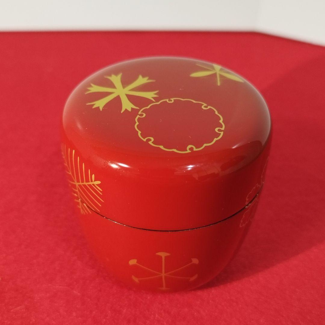 山中塗 蒔絵師 中村湖彩作 四季中棗 四点セット 共箱・共布【茶道具】